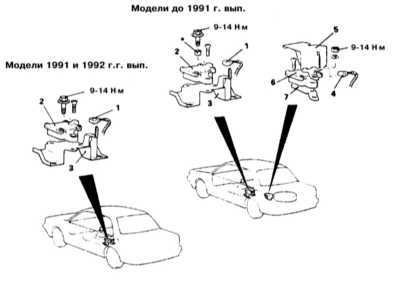  Снятие и установка датчиков ускорений (G-датчики) Mitsubishi Galant
